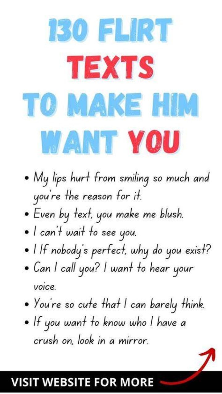 What can you say to make a guy blush over text?