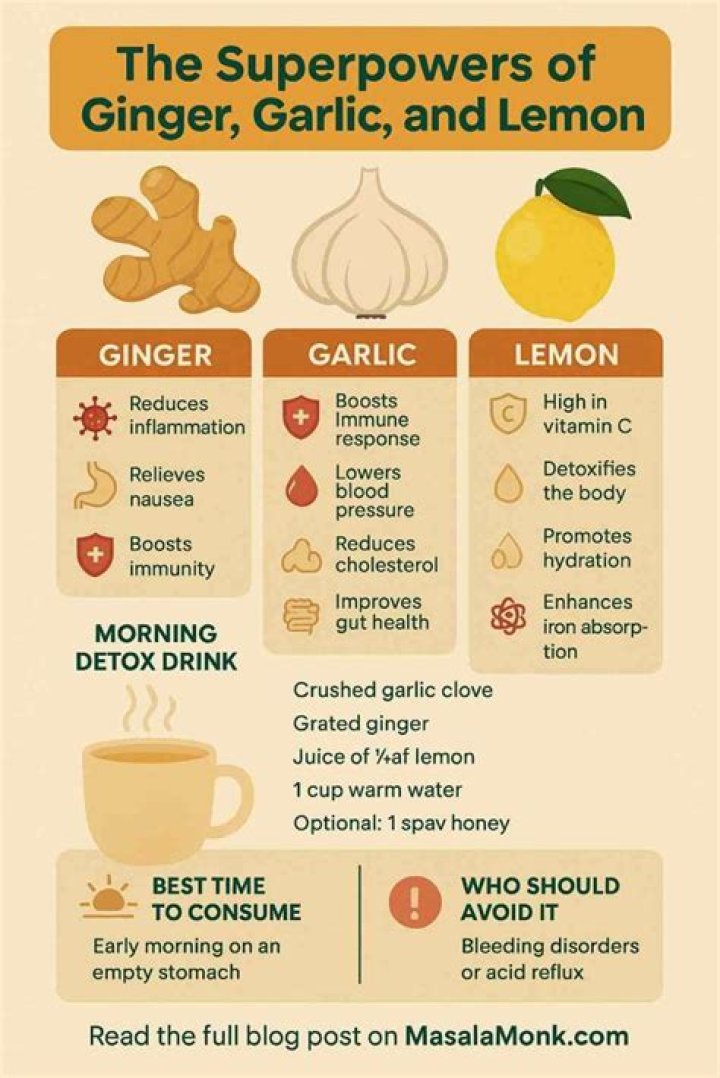 What does lemon ginger and garlic do to the body?