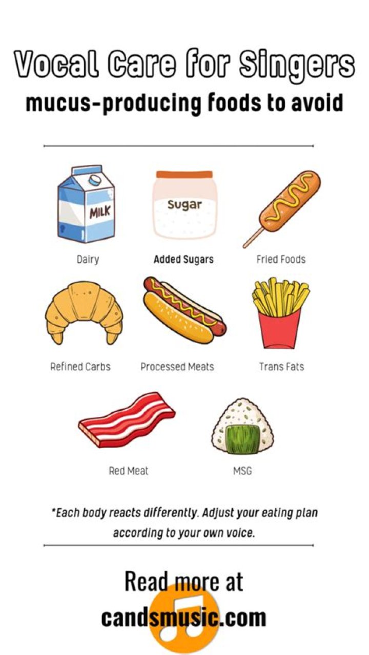 What foods should singers avoid?