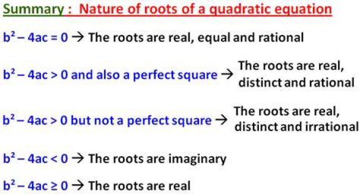 What is the nature of the roots of the quadratic equation *?